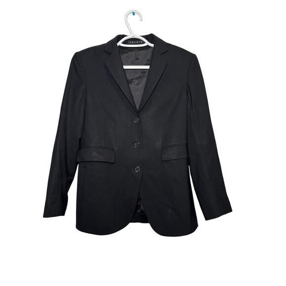 Theory black wool blazer womens 4 corpcore career office business clean girl - Picture 1 of 9
